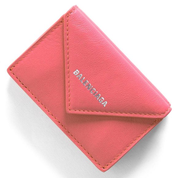 Balenciaga Trifold Wallet Mini Paper Rose Bubble Pink - Picture 1 of 5